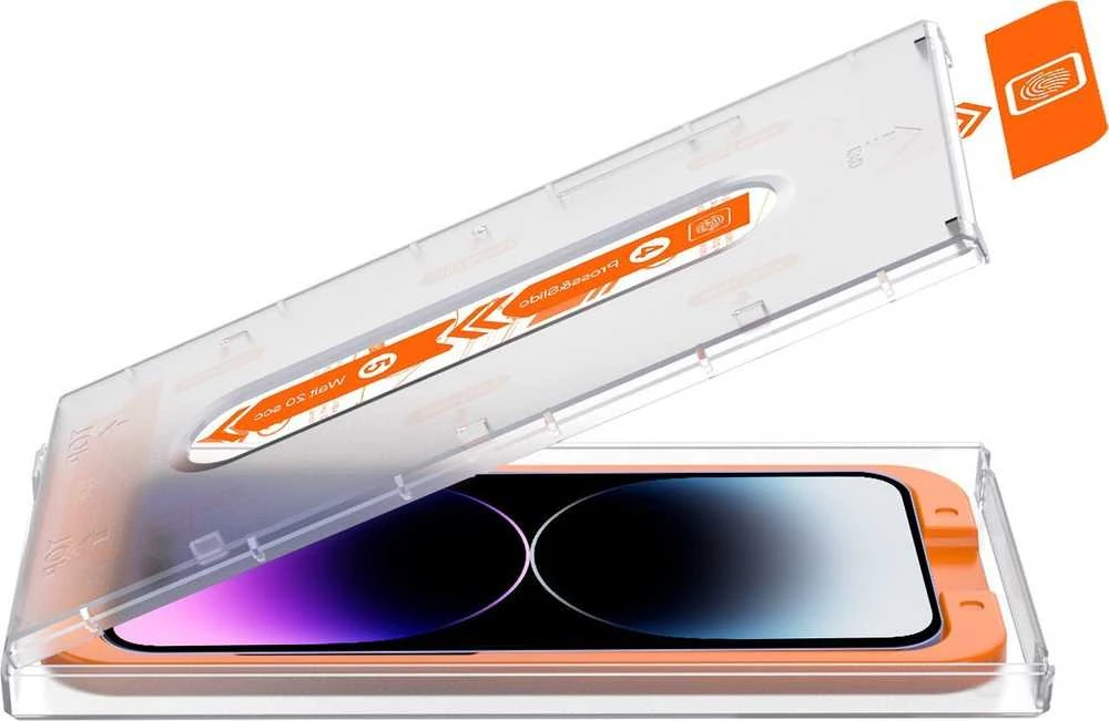 „Mobile Origin“ ekrano apsaugos „iPhone 14 Pro“ su lengvai aplikatoriumi, 2 vnt. pakuotėje