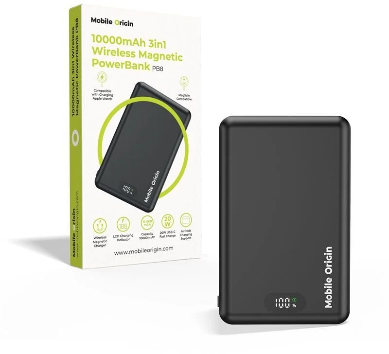 Mobile Origin Belaidė magnetinė įkrovioji baterija 10000mAh 3in1 PB8