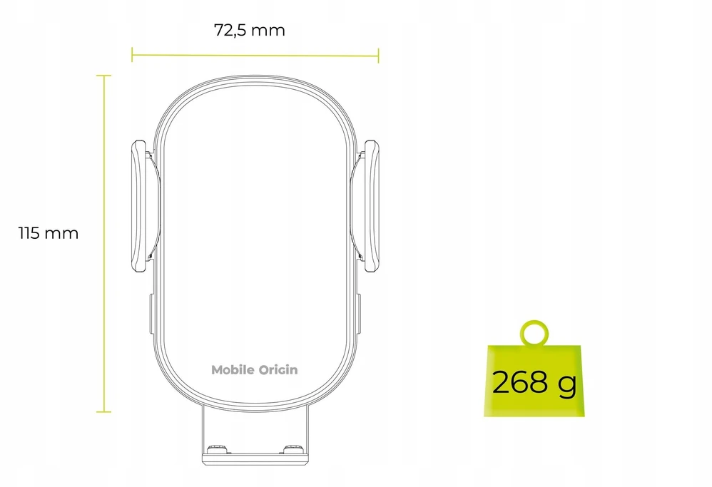 „Mobile Origin“ belaidis automobilio įkroviklis 15 W CA16