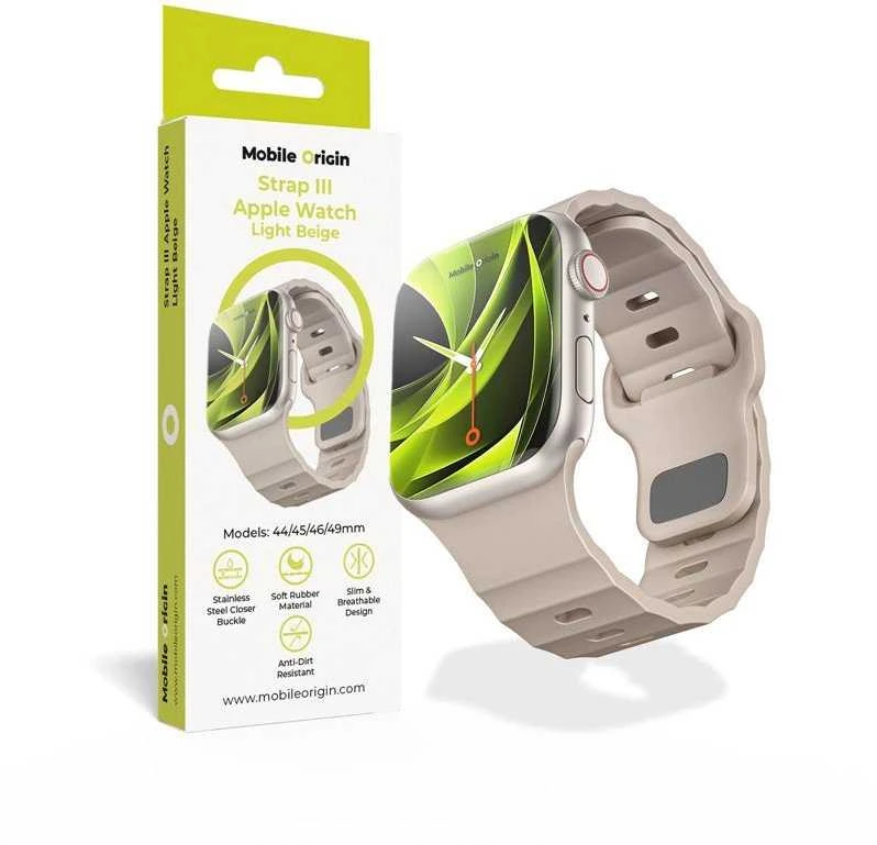 Mobile Origin dirželis III, šviesiai smėlio spalvos – „Apple Watch“ 49 mm / 46 mm / 45 mm / 44 mm