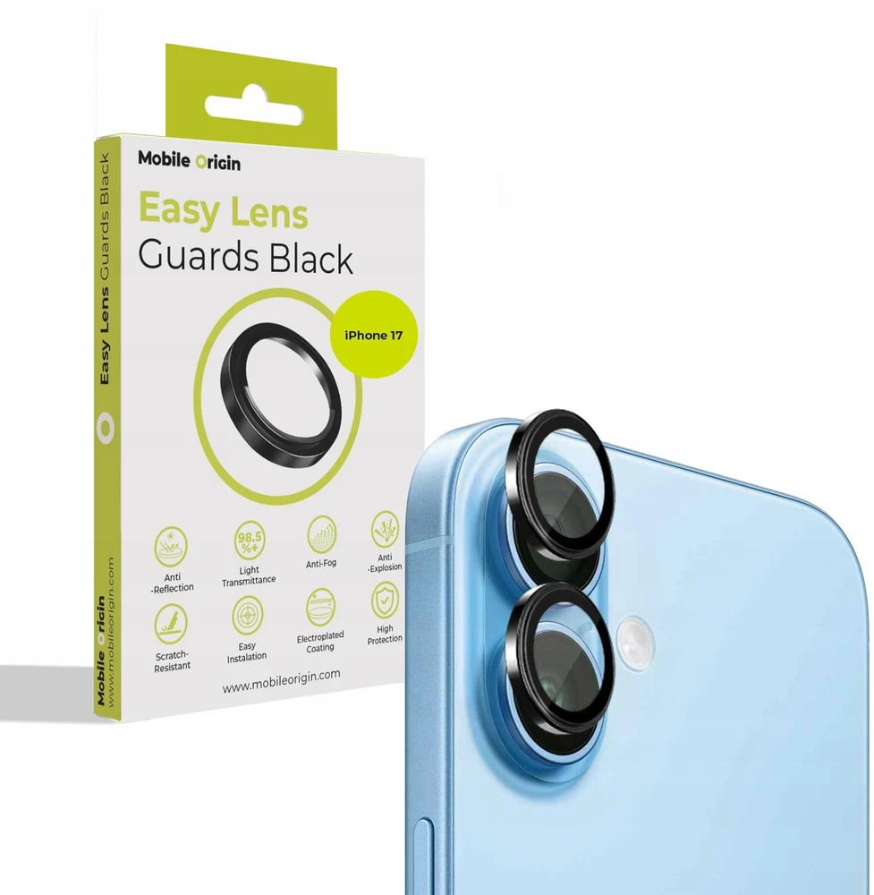 „Mobile Origin Easy Lens Guards“, juodas - iPhone 17