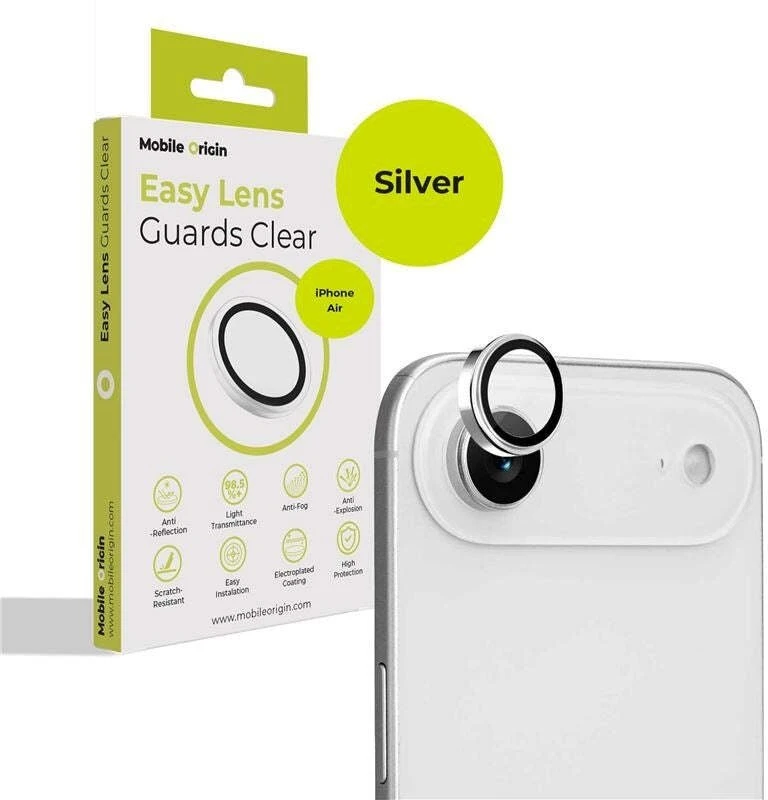 „Mobile Origin Easy Lens Guards“, sidabrinis – „iPhone Air“