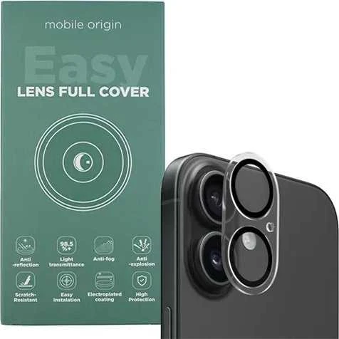 Mobile Origin „Easy Lens“ pilnas dangtelis, skaidrus – „iPhone 16 / 16 Plus“