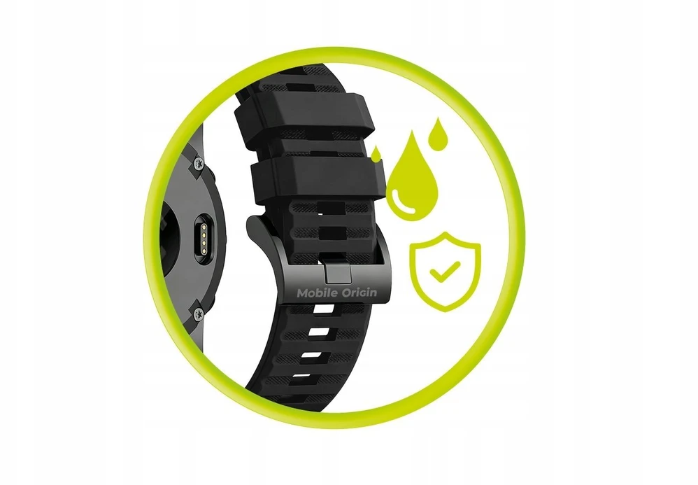 Mobile Origin Lengvai keičiamas Quick Fit dirželis, skirtas Garmin ES2, 26 mm, juodas