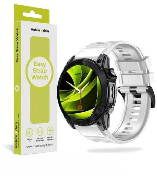 Mobile Origin Lengvai tvirtinamas Quick Fit dirželis, skirtas Garmin ES2, 22 mm, baltas