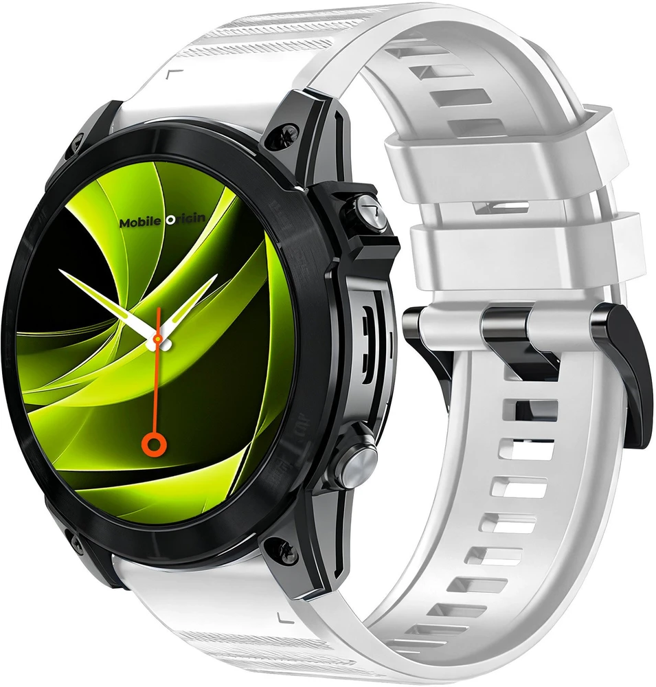 Mobile Origin Easy Strap silikoninis dirželis, skirtas Garmin ES2, 20 mm, baltas