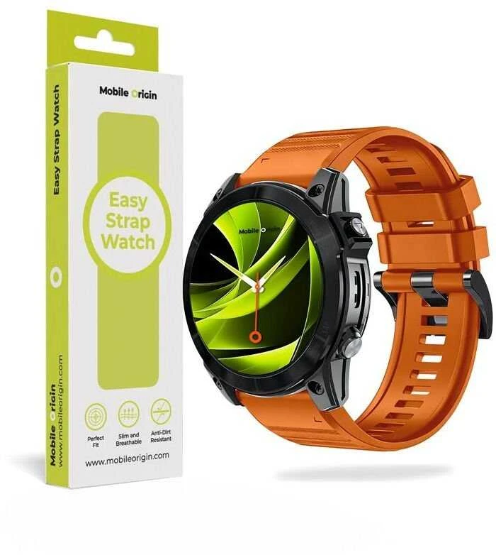Mobile Origin Lengvai tvirtinamas Quick Fit dirželis, skirtas Garmin ES2, 22 mm oranžinis