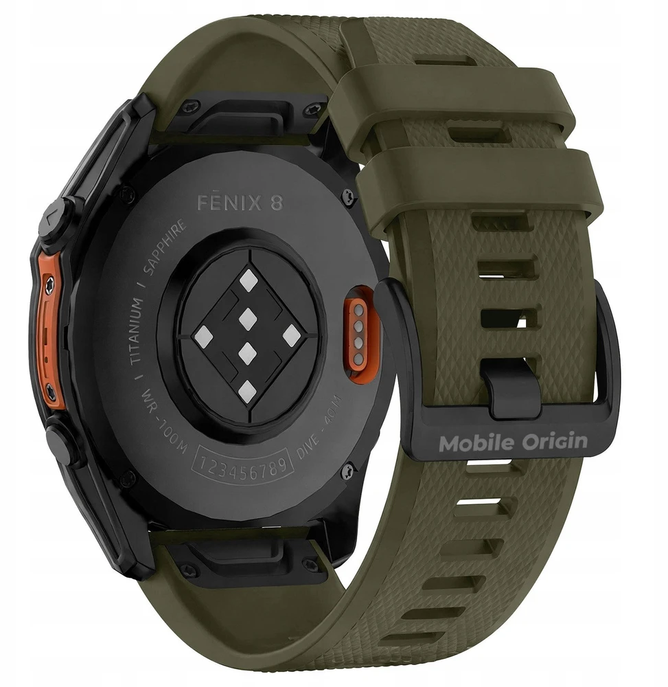 Mobile Origin Greito tvirtinimo dirželis "Quick Fit", skirtas Garmin ES1, 20 mm, tamsiai žalias