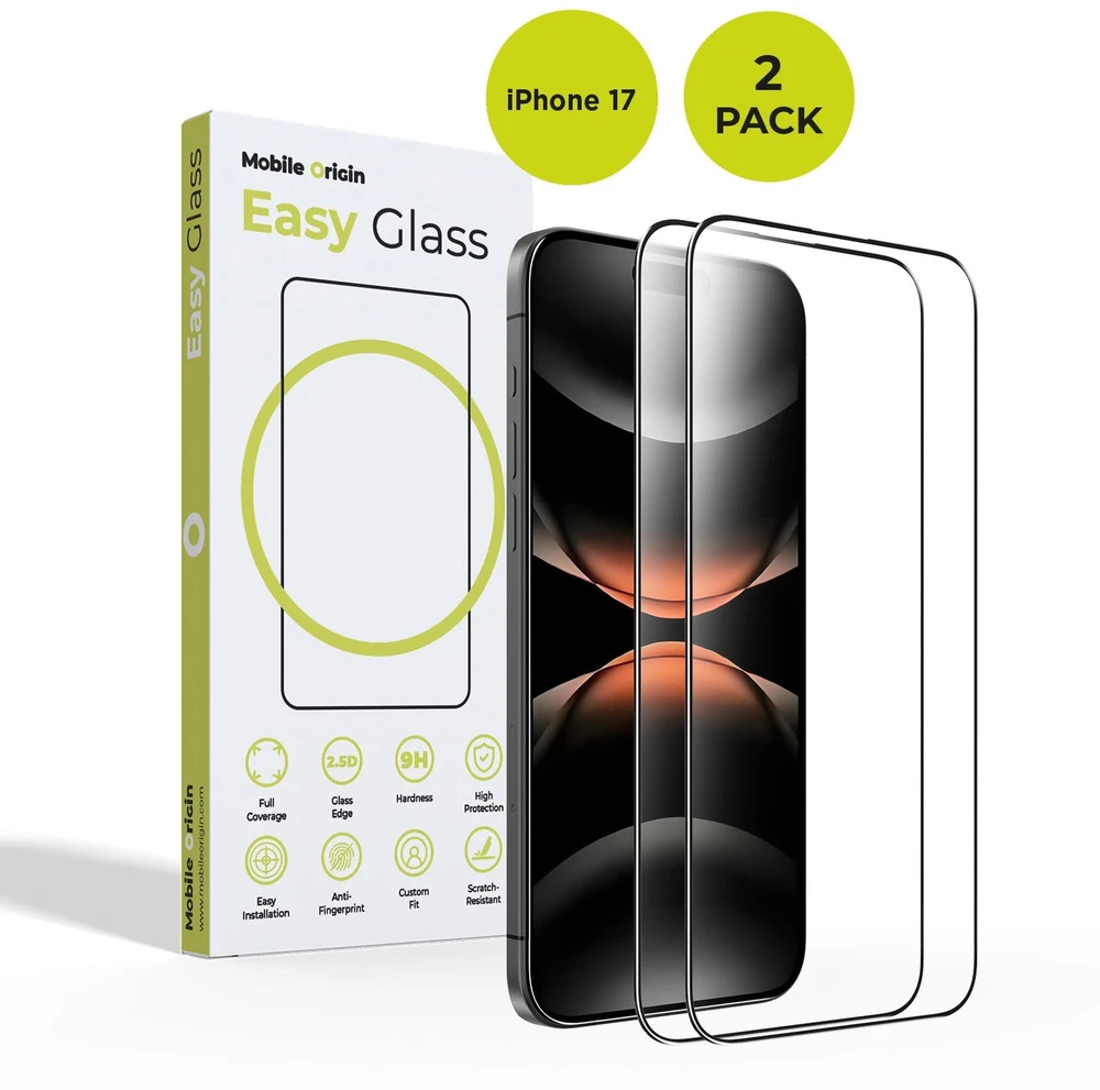 Mobile Origin „EasyGlass“ iPhone 17, 2 vnt. pakuotė