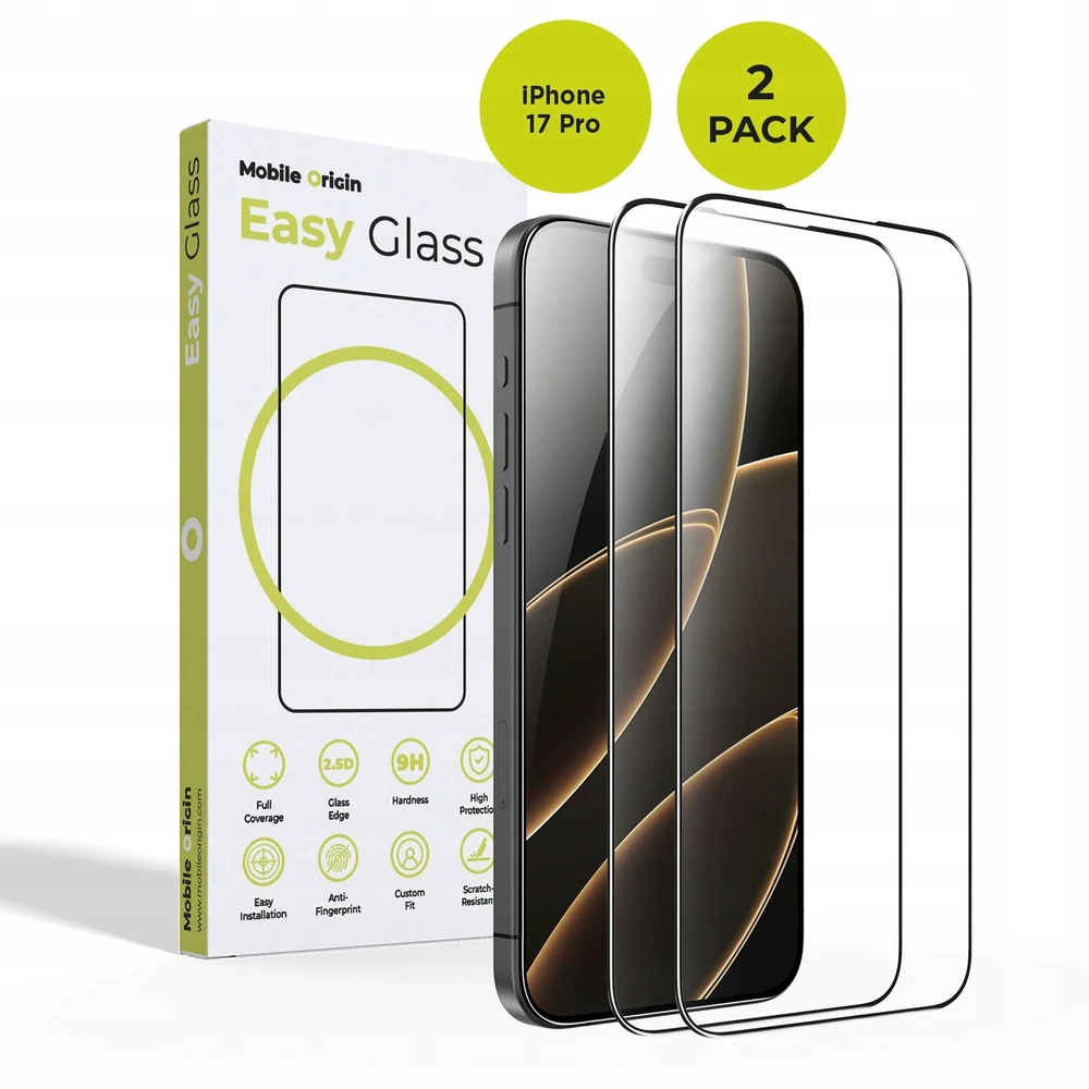 Mobile Origin „EasyGlass“ iPhone 17 Pro, 2 vnt. pakuotė