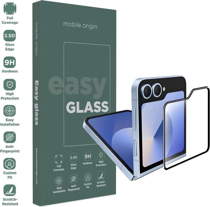 Mobile Origin Mobiliųjų įrenginių kilmė „EasyGlass“ „Samsung Galaxy Z Flip6“