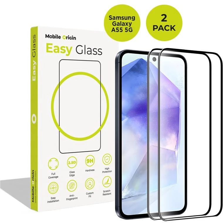 Mobile Origin „EasyGlass“ „Samsung Galaxy A55 5G“, 2 vnt. pakuotė