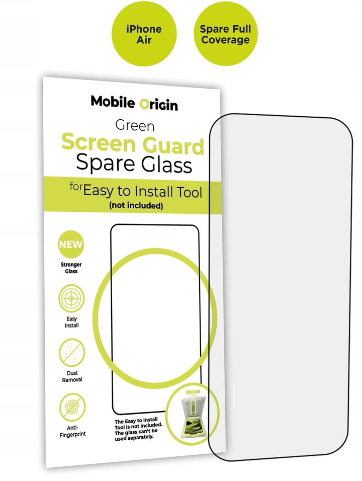 Mobile Origin ekrano apsauga, atsarginis stiklas, pilnai padengiantis iPhone Air
