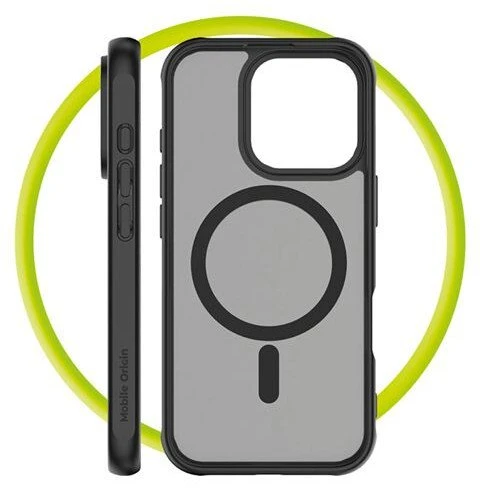 Mobile Origin hibridinis „MagSafe“ dėklas, matinis juodas – „iPhone 16 Pro Max“