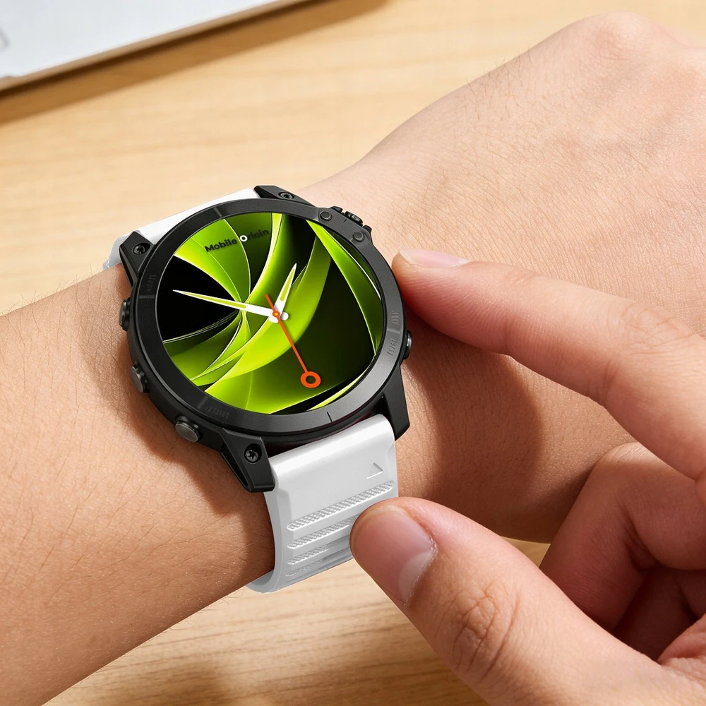 Mobile Origin Lengvai keičiamas QuickFit dirželis, skirtas Garmin ES2, 26 mm, baltas