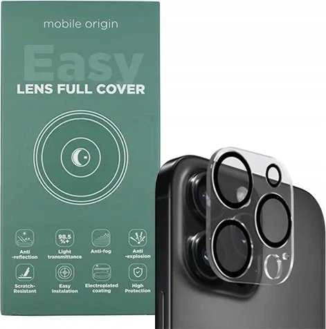 „Mobile Origin Easy Lens“ pilnas dangtelis, skaidrus – „iPhone 15 Pro / 15 Pro Max“