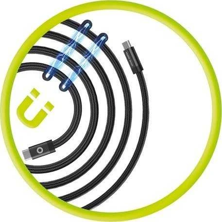 Mobile Origin Magnetinis patentuotas originalus USB-C į USB-C kabelis, 1 m, juodas