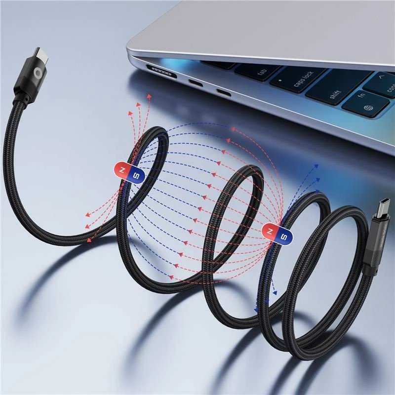 Mobile Origin Magnetinis patentuotas originalus USB-C į USB-C kabelis, 1 m, juodas