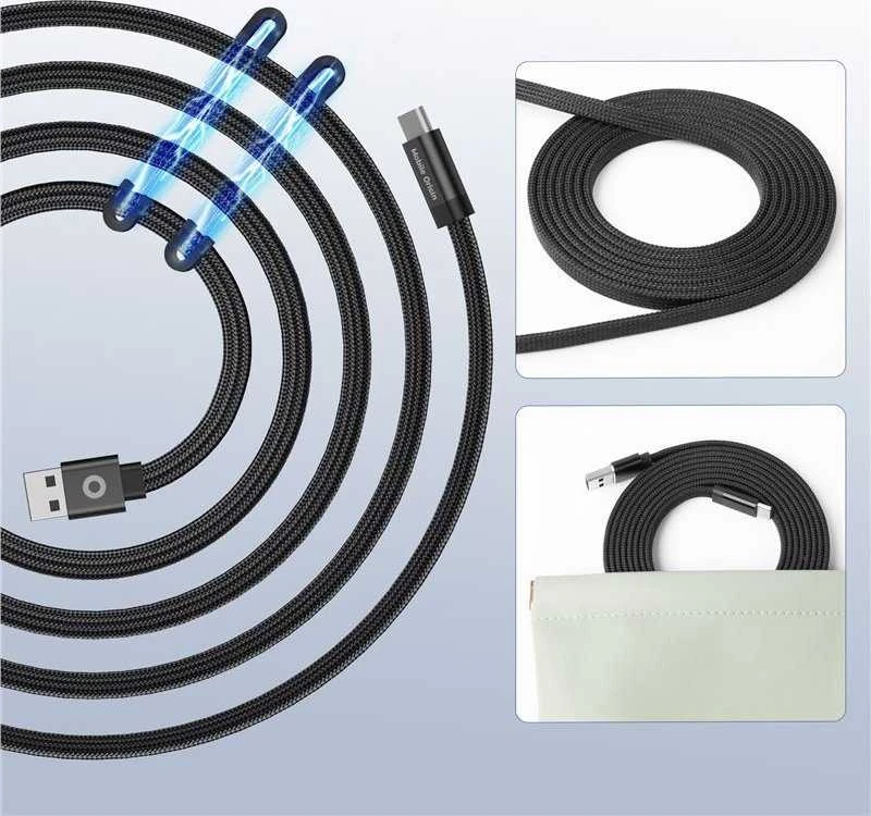 Mobile Origin Magnetinis patentuotas originalus kabelis USB-A į USB-C 1 m, juodas