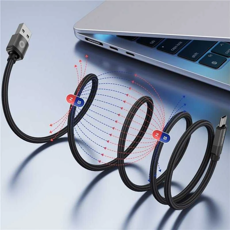 Mobile Origin Magnetinis patentuotas originalus kabelis USB-A į USB-C 1 m, juodas
