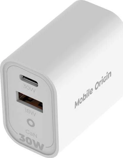 „Mobile Origin GaN“ 30 W kelioninis įkroviklis MO14, skirtas ES, JAV, JK, Australijai