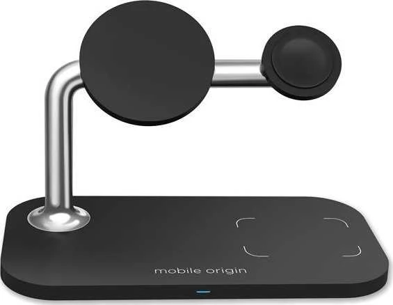 Mobile Origin 3in1 Wireless Magnetic Charger MO1, juodas