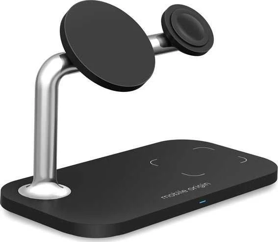 Mobile Origin 3in1 Wireless Magnetic Charger MO1, juodas