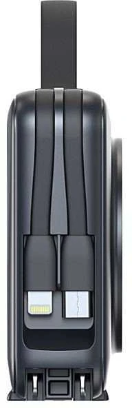 Mobile Origin nešiojamas įkroviklis ir kelioninis įkroviklis, „Lightning“ / USB-C laidas, suderinamas su „MagSafe AW“ / „iPhone“, juodas