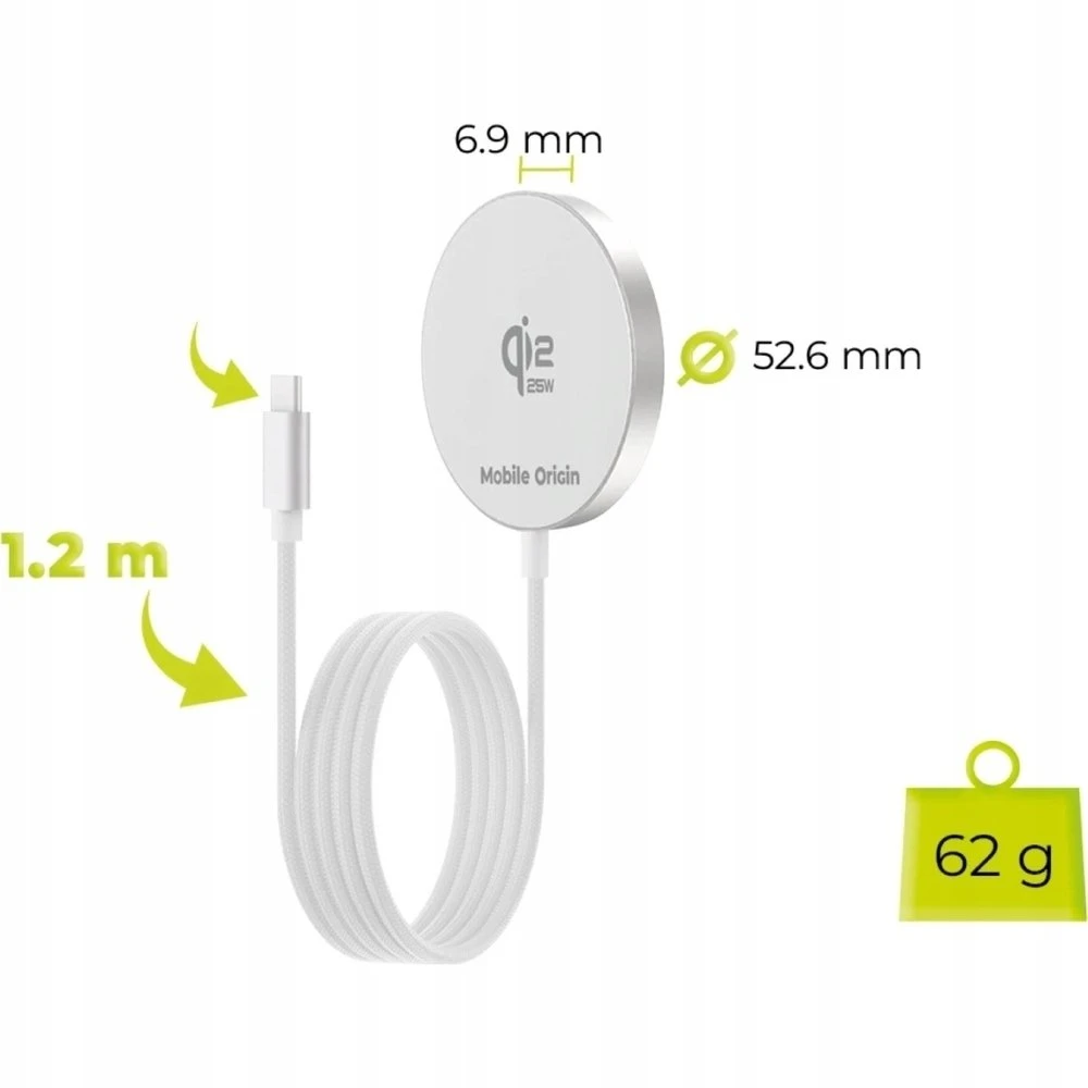 „Mobile Origin Qi2 25W“ magnetinis įkrovimo kilimėlis PW29