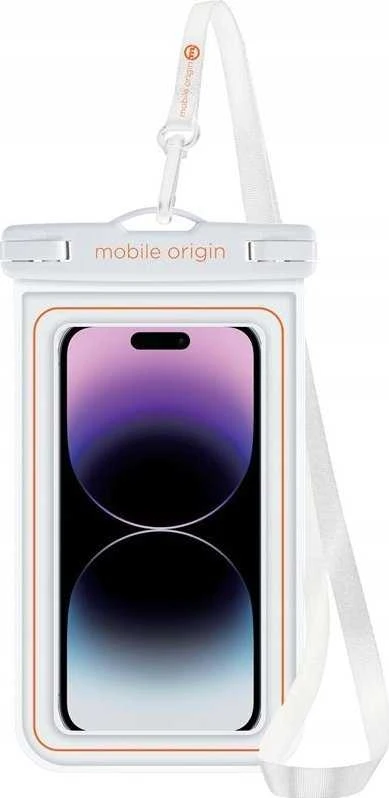 Mobile Origin Mobilus Origin Neperšlampamas plaukiojantis dėklas 6,5", balta/oranžinė