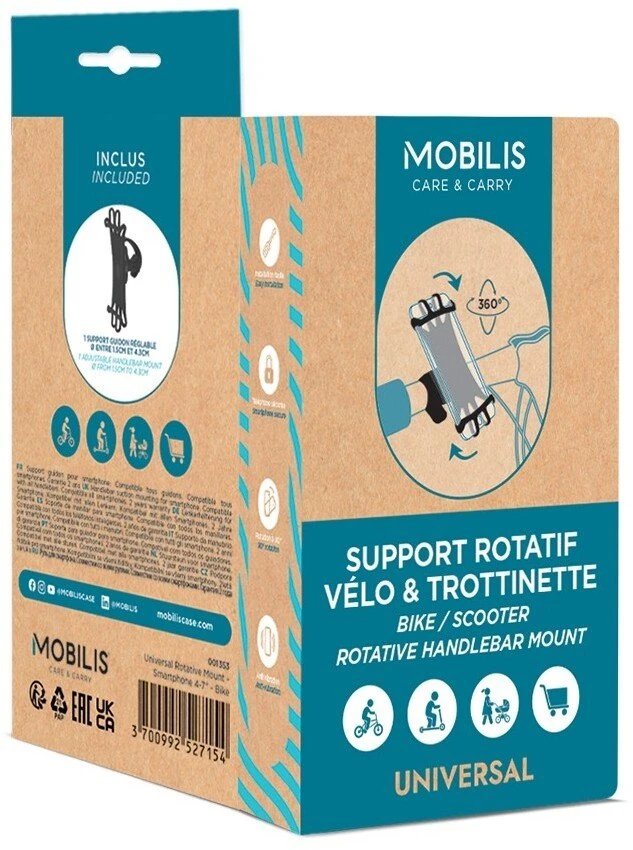 Mobilis Mobilus pasyvus laikiklis nešiojamam kompiuteriui, mobiliajam telefonui / išmaniajam telefonui juoda (001353)