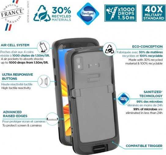 Dėklas Mobilis PROTECH-CASE F/ ZEBRA TC22-TC27/HC50-COMPATIBLE TRIGGER-SOFTBAG