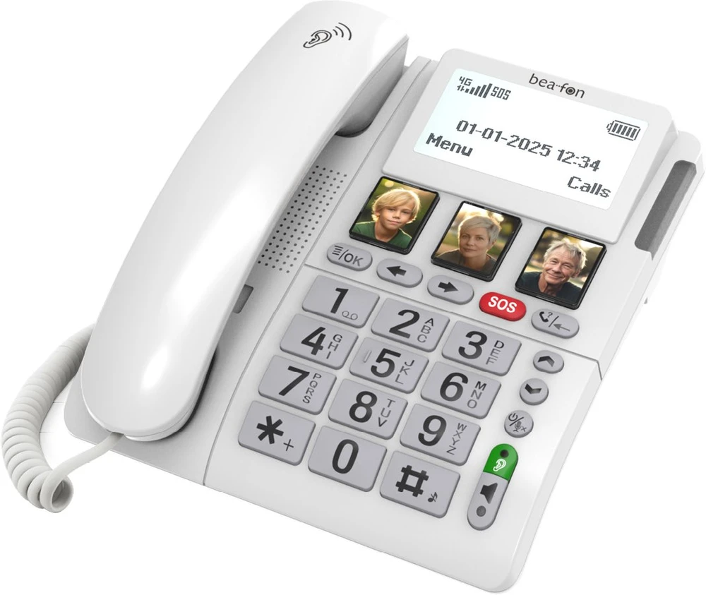 Bea-fon Mobile „Beafon ML10 LTE“, 4G stacionarus mobilusis telefonas su SOS siųstuvu, baltas