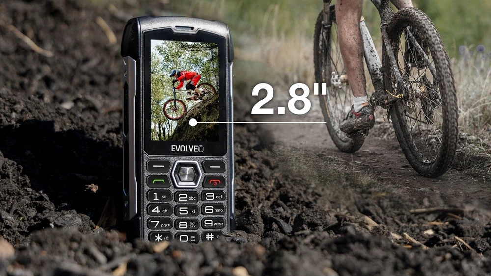 Mobilusis telefonas Evolveo StrongPhone H1 neperšlampamas wytrzymały telefon Dual SIM juodai-sidabrinis
