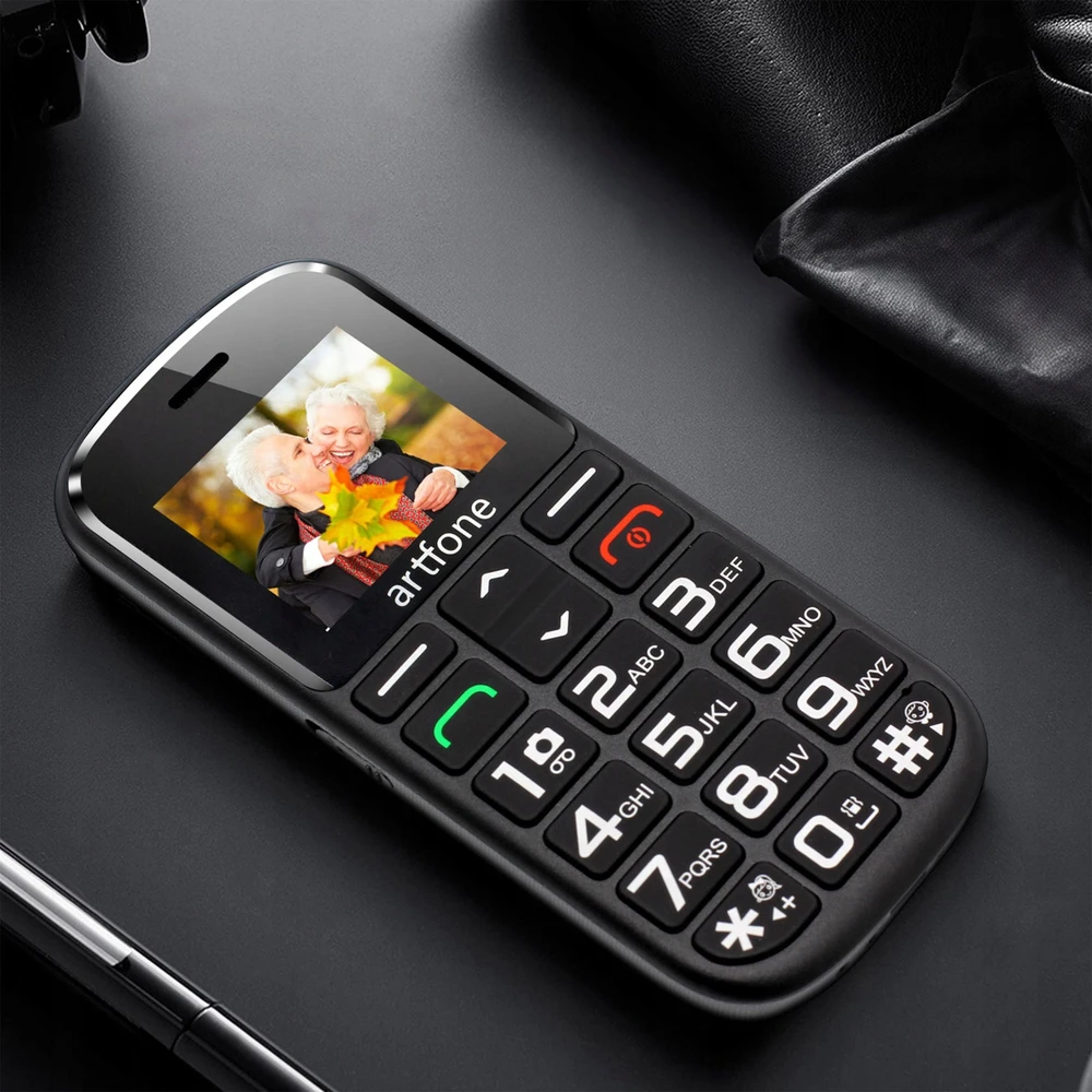 Mobilusis telefonas senjorams, dideli klavišai, SIM kortelė, GSM, signalizacija, kamera, pl meniu