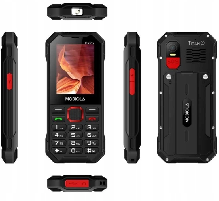 Mobilusis telefonas Mobiola telefon dla seniora MB510 TitanX 4G juoda