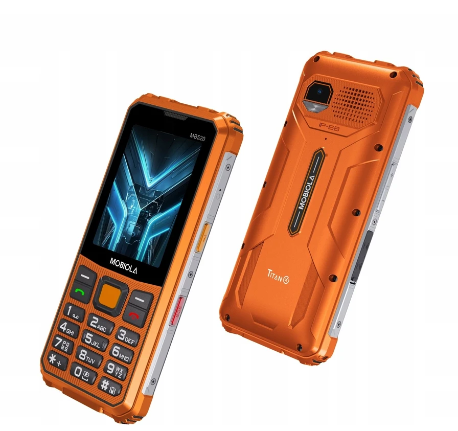 Mobilusis telefonas Mobiola telefon dla seniora MB520 TitanX 4G wzmacniany oranžinė 128MB
