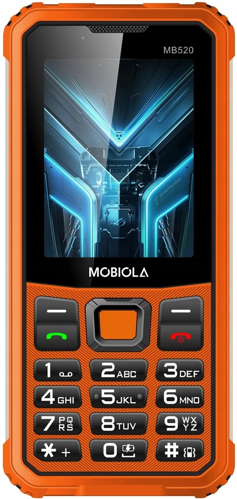 Mobilusis telefonas Mobiola telefon dla seniora MB520 TitanX 4G wzmacniany oranžinė 128MB