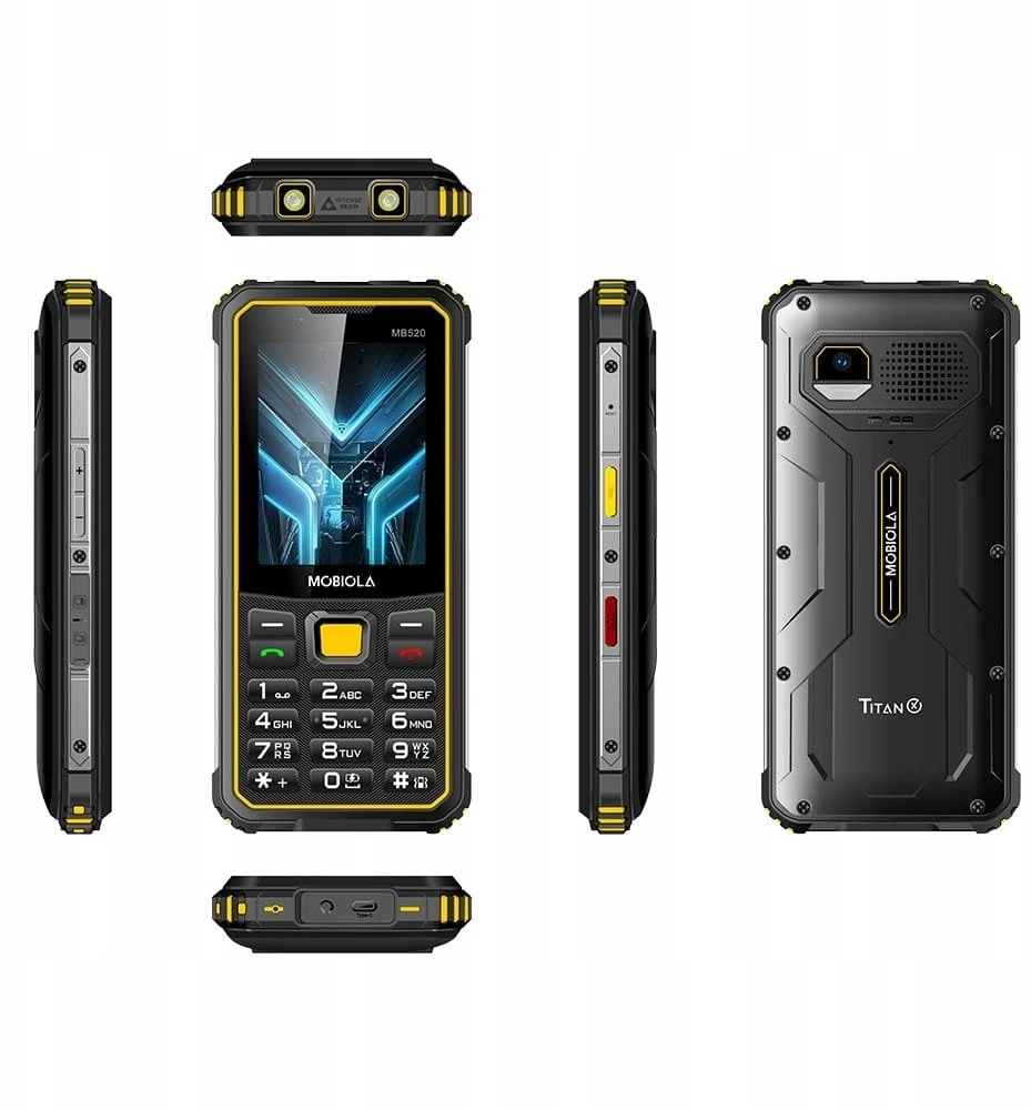 Mobiola mobilusis telefonas senjorams MB520 TitanX 4G sustiprintas juodas 128GB