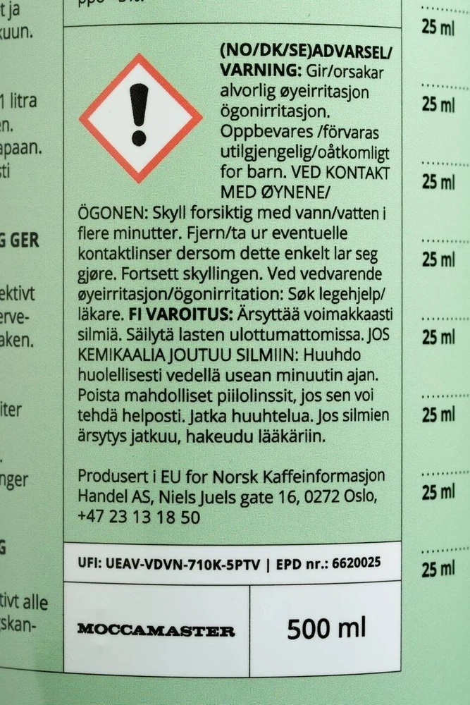 Moccamaster Kavos aparato priedų valymo priemonė 0,5 l (145)