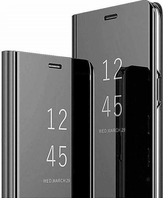 Mocco Clear View atverčiamas dėklas skirtas Samsung Galaxy A22 4G, juodas