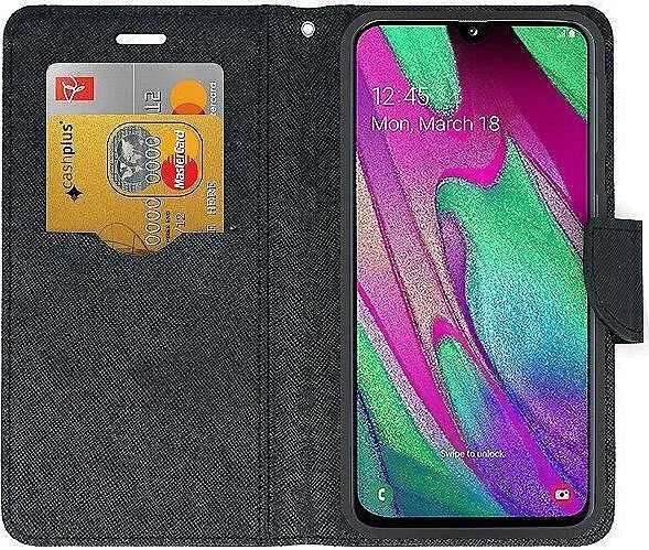 Dėklas „Mocco Fancy Book Case“, skirtas „Samsung Galaxy A42 5G“, Juodas