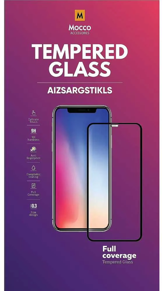 Mocco Full Face / Pilnai klijais grūdintas stiklas, visiškai padengtas rėmeliu Apple iPhone 13 Pro Max Juodas