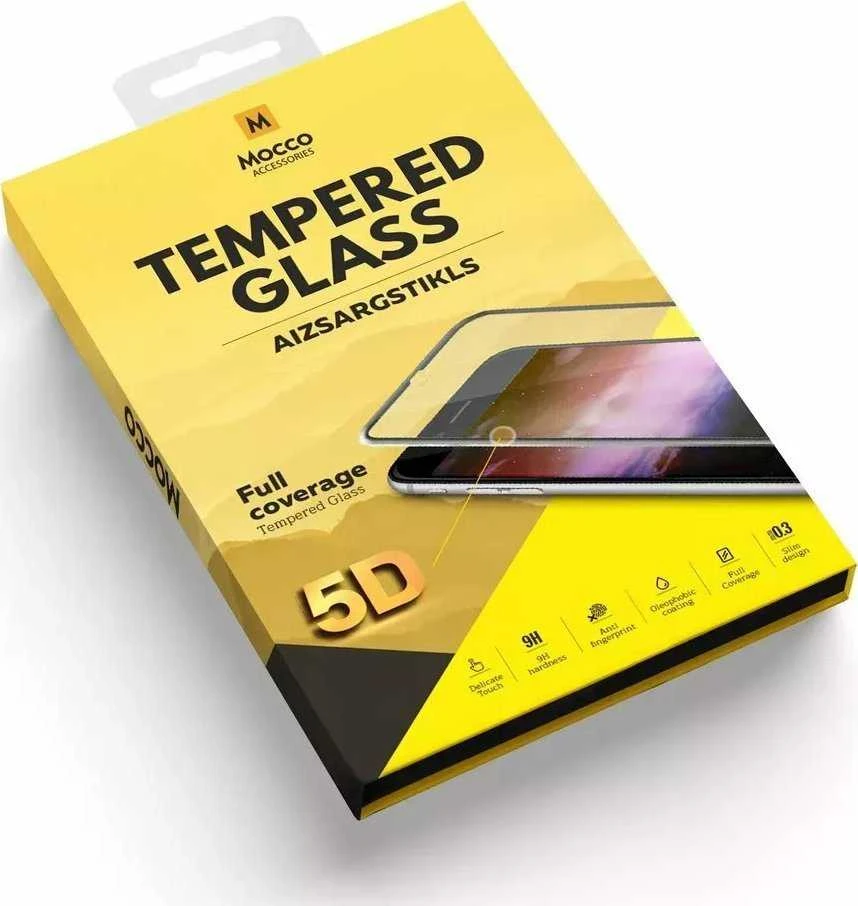 „Mocco Full Glue 5D Signature Edition“ grūdinto stiklo apsauginis stiklas su rėmeliu, visiškai padengiantis visą ekraną „Xiaomi Redmi 7A“ Juodas