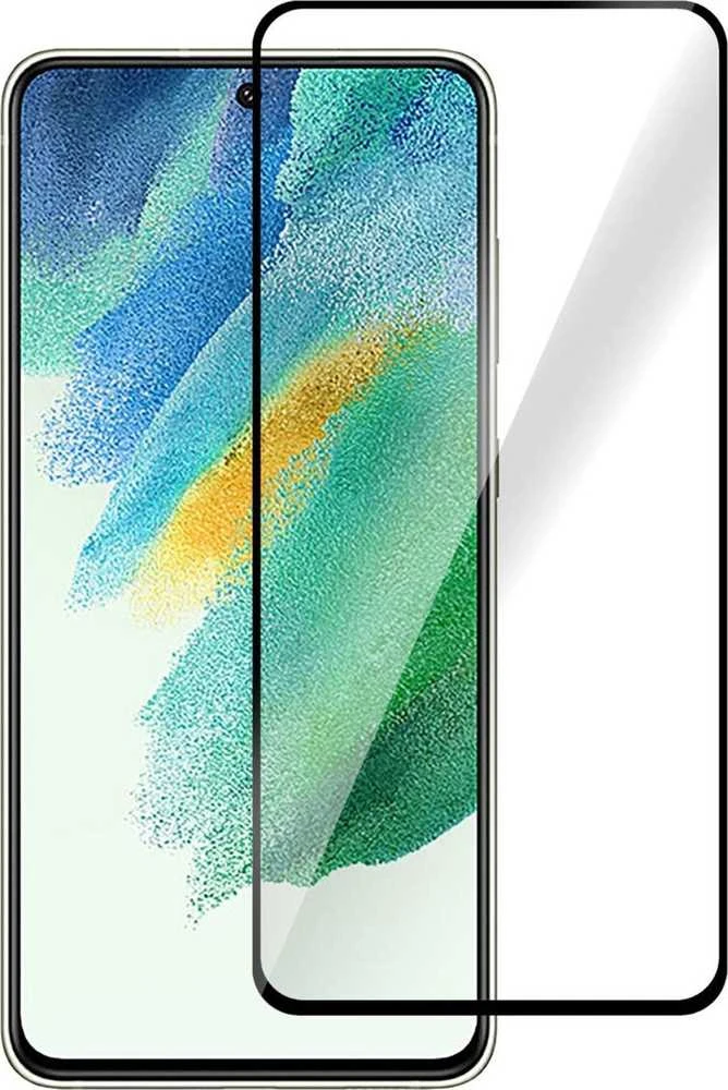 „Mocco Full Glue Signature Edition“ grūdinto stiklo apsauginis stiklas su rėmeliu, visiškai padengiantis visą ekraną, „Samsung Galaxy S21 FE“, Juodas