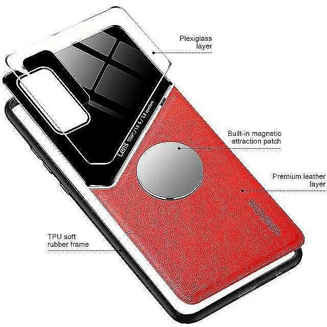 Mocco Lens Leather dėklas skirtas Samsung Galaxy A42 5G, raudonas