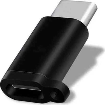 Juodas Micro USB į USB-C adapteris