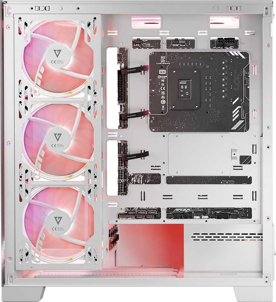 Kompiuterio Korpusas - Modecom Volcano SPACE APEX ARGB MIDI Tower Micro ATX/ATX/ITX Baltas