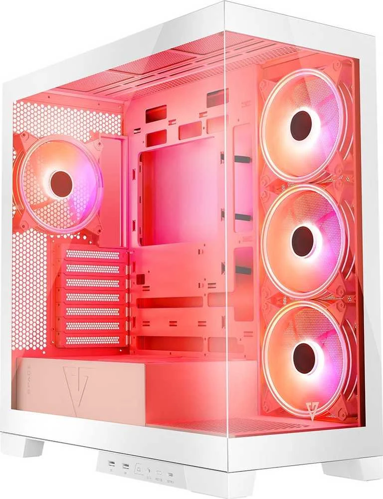 Kompiuterio Korpusas - Modecom Volcano SPACE APEX ARGB MIDI Tower Micro ATX/ATX/ITX Baltas