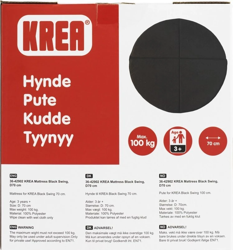 Modecom KREA Juodas sūpynių čiužinys, D70 CM